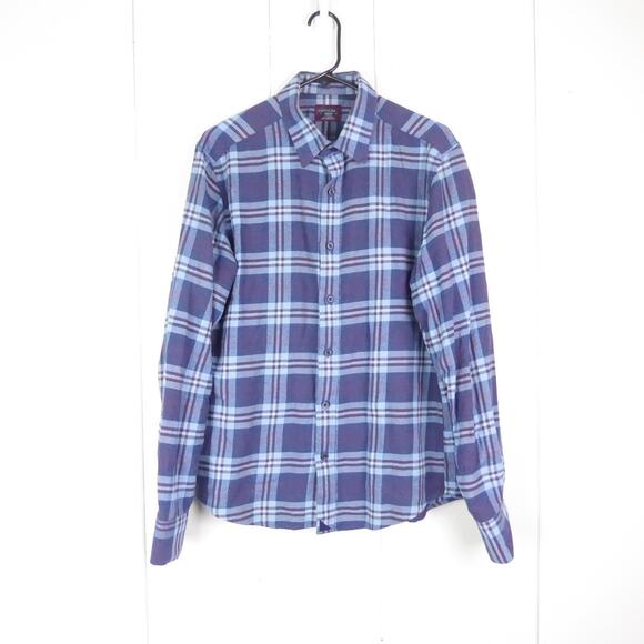 Untuckit Shirt Mens SZ M Slim Fit Flannel Button Up Plaid Outdoors Midweight - Picture 1 of 9